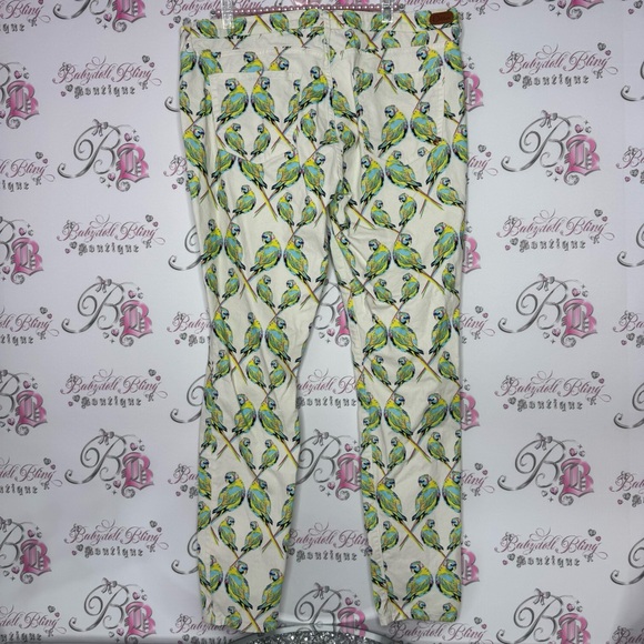 Dittos pants parrot 🦜 bird rainbow printed soft buttery fabric stretch bottoms - Picture 2 of 13